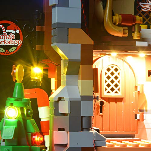 BRIKSMAX Kit de Iluminación Led para Lego Creator con diseño El Taller de Papá Noel,Compatible con Ladrillos de Construcción Lego Modelo 10245, Juego de Legos no Incluido