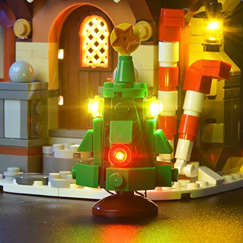 BRIKSMAX Kit de Iluminación Led para Lego Creator con diseño El Taller de Papá Noel,Compatible con Ladrillos de Construcción Lego Modelo 10245, Juego de Legos no Incluido