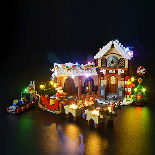 BRIKSMAX Kit de Iluminación Led para Lego Creator con diseño El Taller de Papá Noel,Compatible con Ladrillos de Construcción Lego Modelo 10245, Juego de Legos no Incluido