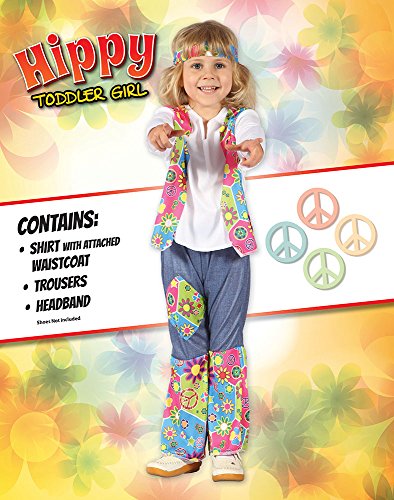 Bristol Novelty CC076 Disfraz de niña hippy para niña, XS