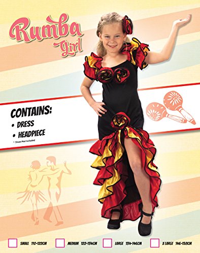 Bristol Novelty CC623 Traje Niña Rumbera, Pequeño, Edad aprox 3 -5 años