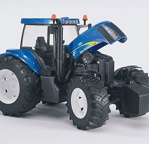 Bruder 1695 New Holland Tractor - con remolque para animales - accesorios incluidos - edición limitada