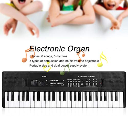 BTER Teclado De Piano para Niños De 54 Teclas, Teclado Electrónico Multifuncional, Juguetes De Piano con Función De Micrófono Y Grabación, Teclado De Piano Eléctrico Educativo Portátil