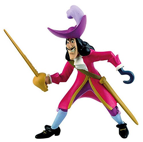 Bullyland 12651 - Figura de Juego, Walt Disney Peter Pan, Capitán Garfio, Aprox. 10 cm de Altura, Figura Pintada a Mano, sin PVC, para Que los niños jueguen con la fantasía