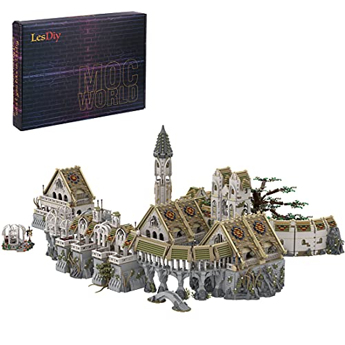 Bulokeliner Castillo europeo de construcción de bloques de construcción MOC-62284, estilo gótico antiguo, modelo de castillo antiguo, compatible con Lego