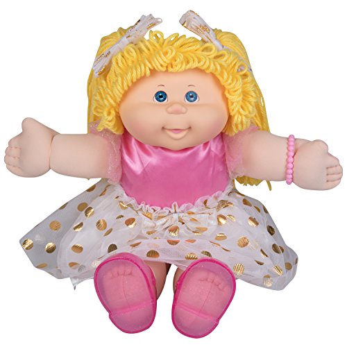 Cabbage Patch Kids Pelo de lana vintage retro estilo muñeca rubia de ojos cabello/azul Original, 16"Amazon exclusivo fácil-a-Abra envases