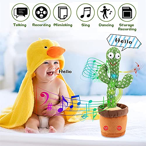 Cactus Bailarín,Cactus Dancing Toy,Divertido Canto y Baile ​de Cactus,Cactus Que Canta y Baila,Juguete de Peluche de Cactus para Niños,Cactus de Peluche,Juguete Divertido