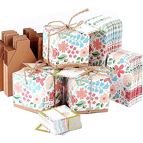 Cajitas Regalo, 36 Piezas Caja De Regalo Decorativa, Cuadrado Cajitas Regalo, Con una Pequeña Etiqueta y un Cordel, Para Caramelos, Chocolates, Galletas, Joyas y Otros Pequeños Obsequios(2 * 2 * 2in)