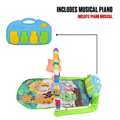 Calma Dragon Manta de Gimnasio para Bebes, Alfomba Musical con Piano, Esterilla con Juegos Infantil, Actividades y Juguetes para el Suelo (Multicolor 2.0)