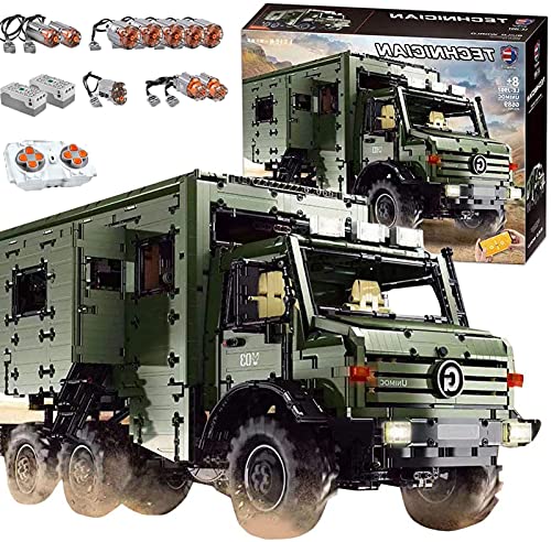 Camión Todoterreno de Tecnología Con Control Remoto y 9 Motores, Modelo de Autocaravana de Tecnología para U5000, Compatible con Lego Technic - 6689 Piezasd