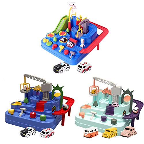 Car Adventure Toy, Cars Track Kids Toys para Niños De 4 Años, City Rescue Engineering Vehicles Playsets, Rail Car Model Racing Juguetes Educativos Tempranos para Niños De 3 Años O Más