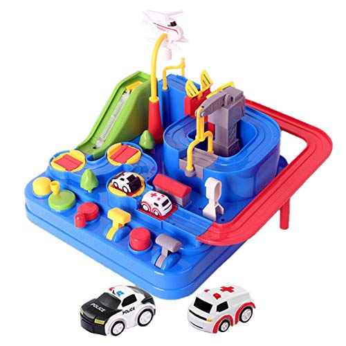 Car Adventure Toy, Cars Track Kids Toys para Niños De 4 Años, City Rescue Engineering Vehicles Playsets, Rail Car Model Racing Juguetes Educativos Tempranos para Niños De 3 Años O Más