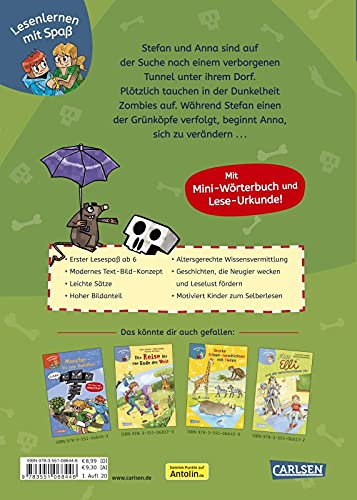 Carlsen Verlag Aprendizaje con diversión: Minecraft Band 1: Zombies, hasta que el médico llegue + Minecraft Band 2: Monstruos, hasta que se caiga, para fans de Minecraft a partir de 6 años.