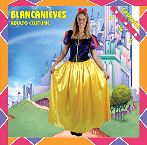 Carnavalife, Disfraz de Blancanieves Princesa de Cuento Disney, Fiesta de Disfraces, Cumpleaños, Fiesta Temática. para Mujer. Talla S.