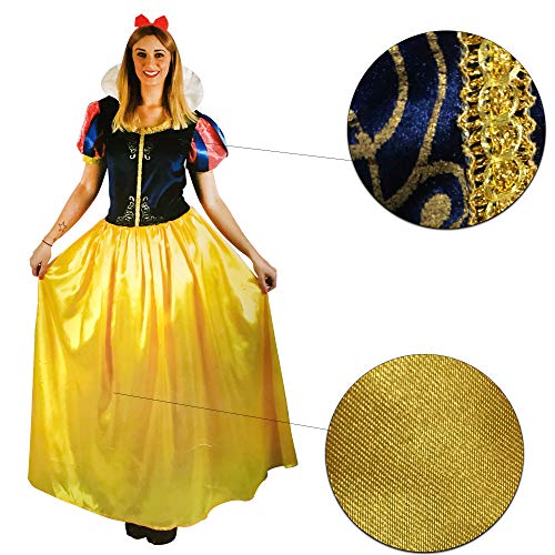 Carnavalife, Disfraz de Blancanieves Princesa de Cuento Disney, Fiesta de Disfraces, Cumpleaños, Fiesta Temática. para Mujer. Talla S.