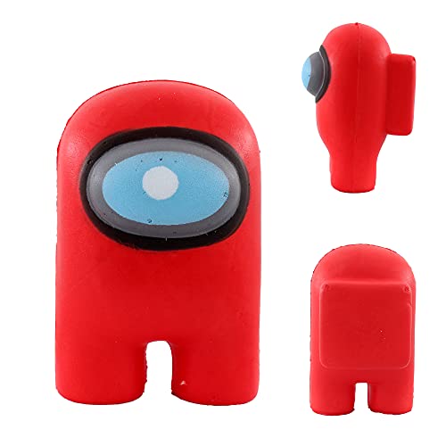 Carnavalife Squishy Kawaii Juguetes Pegajoso de Silicona Among Us, Muñeca de Antiestrés de Mano Dedo, Squishy de Personaje de Hombre Lobo para Niños y Adultos (Rojo/Azul)