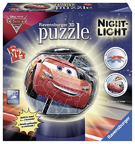 Cars 3 Puzzle Ball 3D Lámpara (Ravensburger 11820) , Modelos/colores Surtidos, 1 Unidad