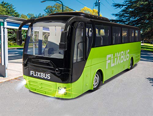 Carson Modellsport-Carson 500907342 FlixBus 2.4GHz-100% Listo para Conducir, autobús Juguete, Coche teledirigido, para niños a Partir de 8 años, Tiempo de conducción Aprox. 60 min, Color Verde