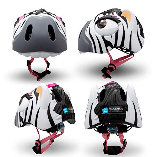 Casco de Bici para niños | Casco de Bici para niños y niñas pequeños, niños y niñas patinetes eléctricos, triciclos, Skateboarding y bicis | Casco Ciclismo Animales niño (Zebra)