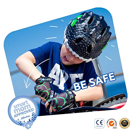 Casco de Bici para niños | Casco de Bici para niños y niñas pequeños, niños y niñas patinetes eléctricos, triciclos, Skateboarding y bicis | Casco Ciclismo Animales niño (Green Dragon)