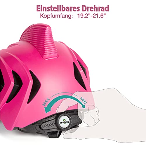 Casco de bicicleta infantil 3D Shark Animal para niños, niños y niñas, para bicicleta, scooter, monopatín y bicicleta, con certificado CE (49-55 cm) (rojo)