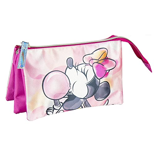 CERDÁ LIFE'S LITTLE MOMENTS - Estuche Triple Escolar de Minnie Mouse - Licencia Oficial de Disney Studios, Multicolor, Infantil (CRD-2100003068)