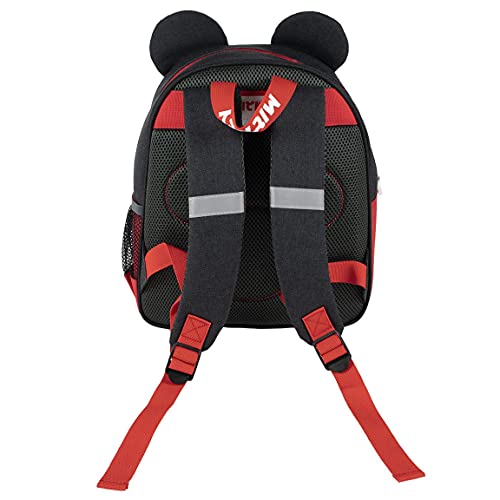 CERDÁ LIFE'S LITTLE MOMENTS, Mochila Escolar de Mickey Mouse-Licencia Oficial Disney para Niños, Rojo, Edades recomendadas-3-6 años