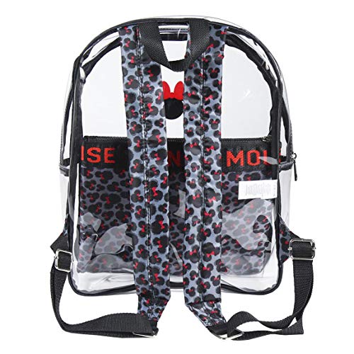 Cerdá, Mochila de Playa Transparente de Minnie Mouse con Compartimento Interior Impreso Unisex niños, Negro, Grande