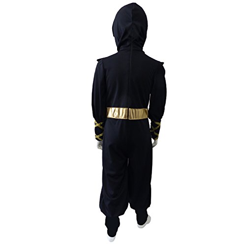 Cesar - Traje Ninja Disfraz Completo para niños de 5-7 años, 116 cm, color negro y oro (F516-002)