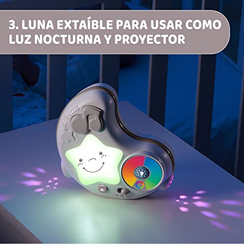 Chicco Enjoy Colours, Gimnasio para Bebés 3en1 Beige, Juguete Multifunción Electrónico con Alfombra de Juegos, Estrella Proyector, Luz Nocturna Extraíble y Música Relajante – Juguetes Bebé 0+ Meses