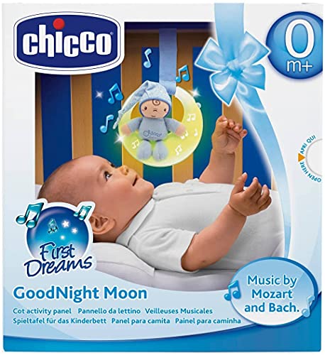 Chicco - Luces musicales buenas noches, panel de cuna con luces y melodías, color azul