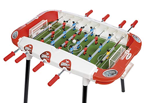 Chicos-72509 Strategic Supercup Futbolín Infantil Electrónico con Sonido Jugadores Intercambiables y Marcador de Goles, a partir de 3 años, color blanco con rojo, 86.5 cm x 73.5 cm x 71.5 cm (72509)