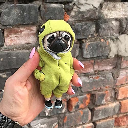 Chihuahuas Clay Fashionable Animal Doll Sculptures, Resin Standing Puppy Doll Plush Toy for Women/Men