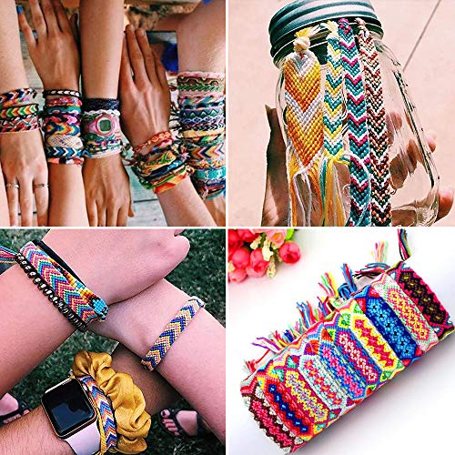 CHMMY DIY Kit de Pulsera Amistad Arte y Manualidades para Niñas Conjunto de Cuentas de Cuerdas de Colores Conjuntos de Manualidades con Tablero Tejido para Niños 3 4 5 6 7 8 9 Años Regalo para Niñas