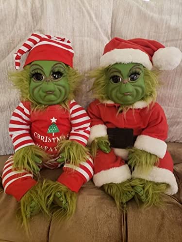 Christmas Grinch Molly, 20 cm Christmas Grinch Baby Peluche Peluche, 2ifelike muñeco de muñeca, Navidad Linda Muñeca Juguete, for niños (Color : Pajamas Grinch)