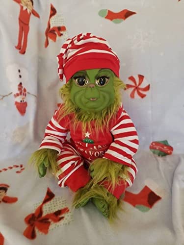 Christmas Grinch Molly, 20 cm Christmas Grinch Baby Peluche Peluche, 2ifelike muñeco de muñeca, Navidad Linda Muñeca Juguete, for niños (Color : Pajamas Grinch)