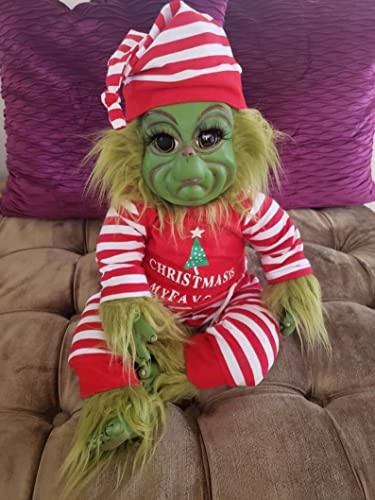 Christmas Grinch Molly, 20 cm Christmas Grinch Baby Peluche Peluche, 2ifelike muñeco de muñeca, Navidad Linda Muñeca Juguete, for niños (Color : Pajamas Grinch)