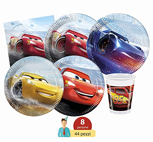 Ciao- Kit Mesa Fiesta Party Disney Cars Legend of The Track para 8 (44 Piezas), Multicolor, 24 personas (Y4622)