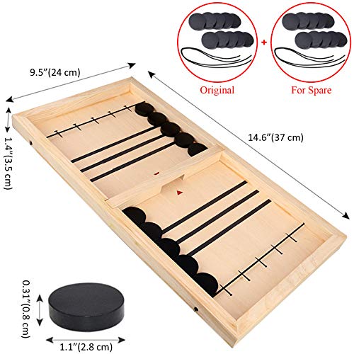 Cinsey Juego de Mesa de Hockey,Juegos de Tablero de Catapulta,Fast Sling Puck Juego,Hockey de Madera,Juego de Hockey de Escritorio,Juegos de Mesa de Madera (Grande)