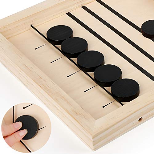 Cinsey Juego de Mesa de Hockey,Juegos de Tablero de Catapulta,Fast Sling Puck Juego,Hockey de Madera,Juego de Hockey de Escritorio,Juegos de Mesa de Madera (Grande)