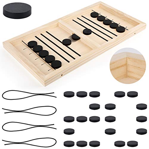 Cinsey Juego de Mesa de Hockey,Juegos de Tablero de Catapulta,Fast Sling Puck Juego,Hockey de Madera,Juego de Hockey de Escritorio,Juegos de Mesa de Madera (Grande)