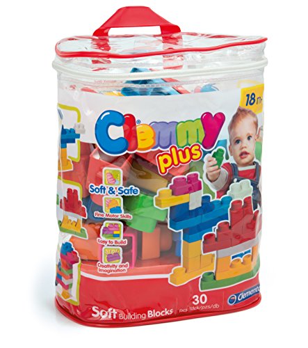 Clementoni-14879 - Clemmy Plus Bolsa 30 bloques - construcciones blanditas para bebé a partir de 18 meses