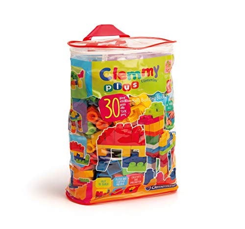 Clementoni-14879 - Clemmy Plus Bolsa 30 bloques - construcciones blanditas para bebé a partir de 18 meses