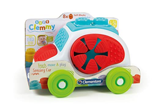 Clementoni-17315 - Soft Clemmy Vehiculo con Texturas - construcciones blanditas para bebé a partir de 6 meses