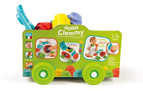 Clementoni-17315 - Soft Clemmy Vehiculo con Texturas - construcciones blanditas para bebé a partir de 6 meses