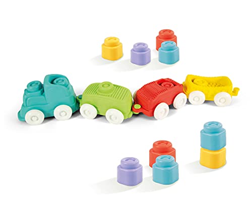 Clementoni - 17424 - Tren Sensorial - Juguete Texturas y Bloques bebé- 6 a 36 Meses