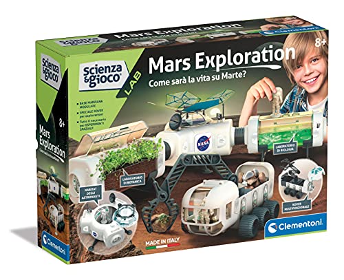 Clementoni Lab-NASA Mars Exploration, Base Espacial, Kit de experimentos Ciencia, Juego científico 8 años, Manual en Italiano, Multicolor, 19243