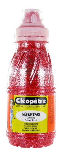 Cleopatre GP250-13C - Frasco de gel con purpurinas - 250 ml - Rojo