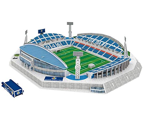 CMO Modelo de Rompecabezas Deportivo en 3D, Modelo de Rompecabezas Getafe Stadium, Juguetes y Regalos para niños, 16 Pulgadas × 14,2 Pulgadas × 3,3 Pulgadas