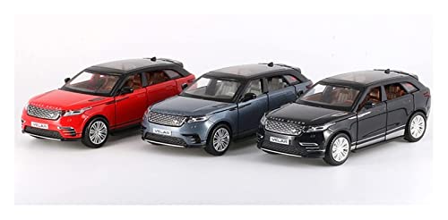 Coches Coleccion 1:32 Diecast Alloy Metal SUV Car Model Collection Offroad Vehicle Model Sound Light Toys para Range Rover Velar Regalo (Color : Gris, Size : B)